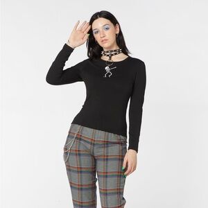Dangerfield Embroidered Skeleton Long Sleeve Size 8 AUS